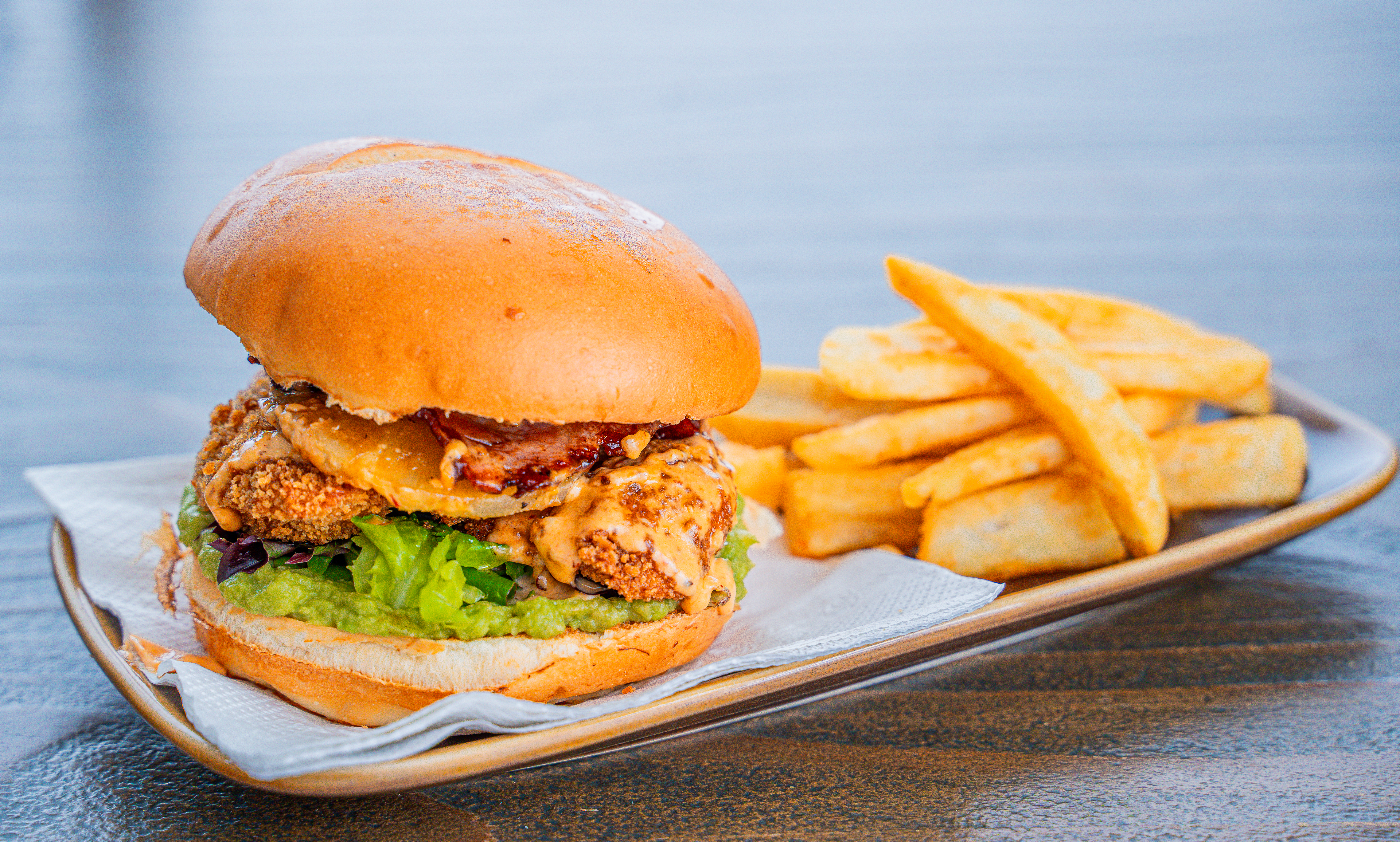 Tropicana Burger with pineapple